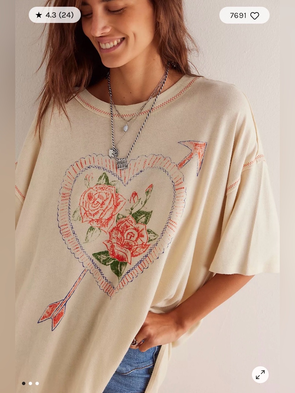 GUC Free People Rose Tee
